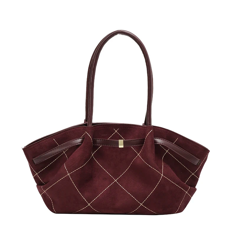 Faux Suede Shoulder Bag