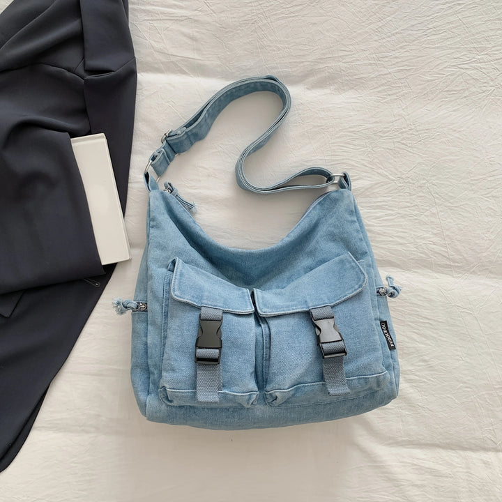 Women Large Capacity Denim Shoulder Crossbody Bag