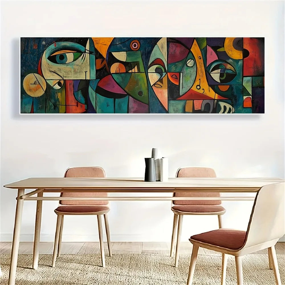 1pc Picasso-inspired Abstract Wall Art,Framed Fashion Theme Decor,Classic Character Style,for Living Room and Bedroom Home Decor