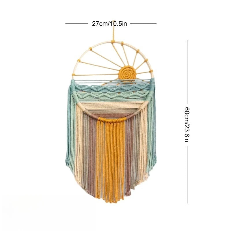 Colorful Circular Tassel Macrame Wall Decor