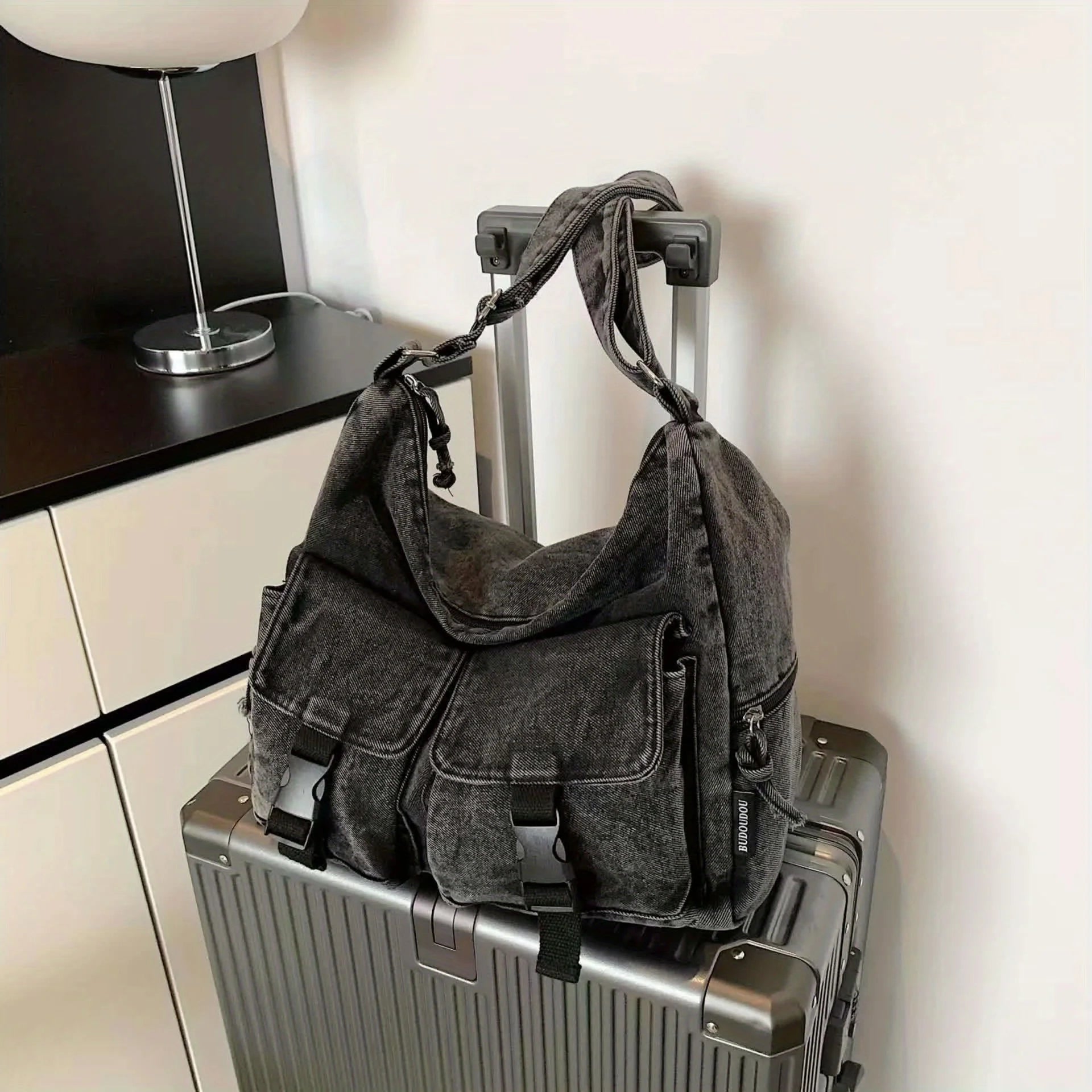 Women Large Capacity Denim Shoulder Crossbody Bag