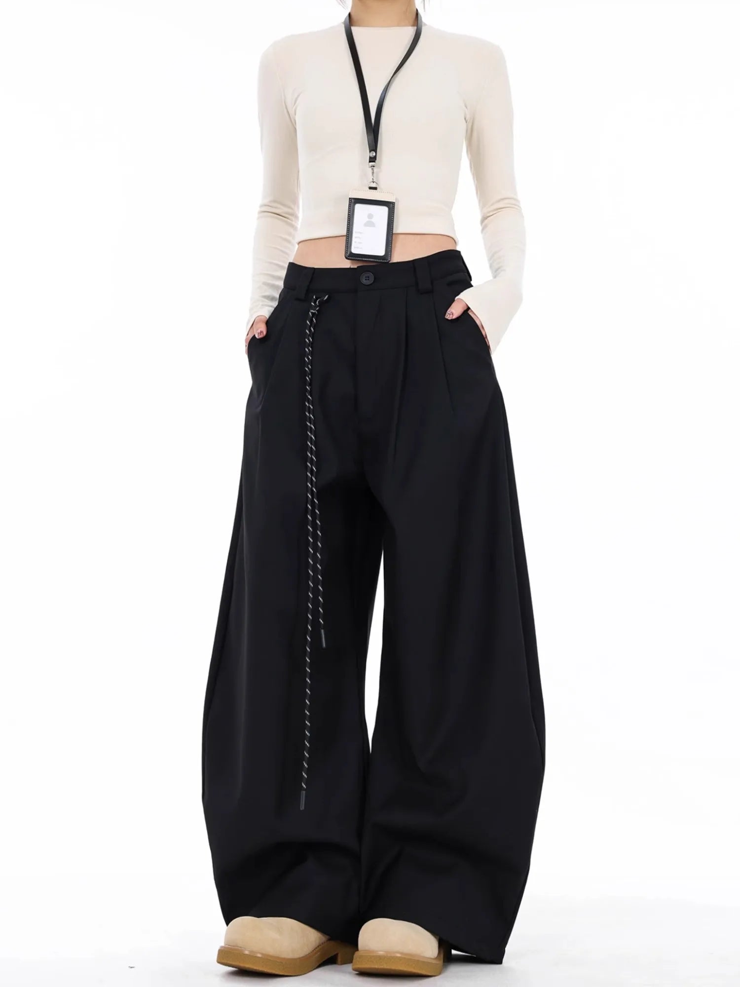 Women’s High Waist Straight Suit Pants