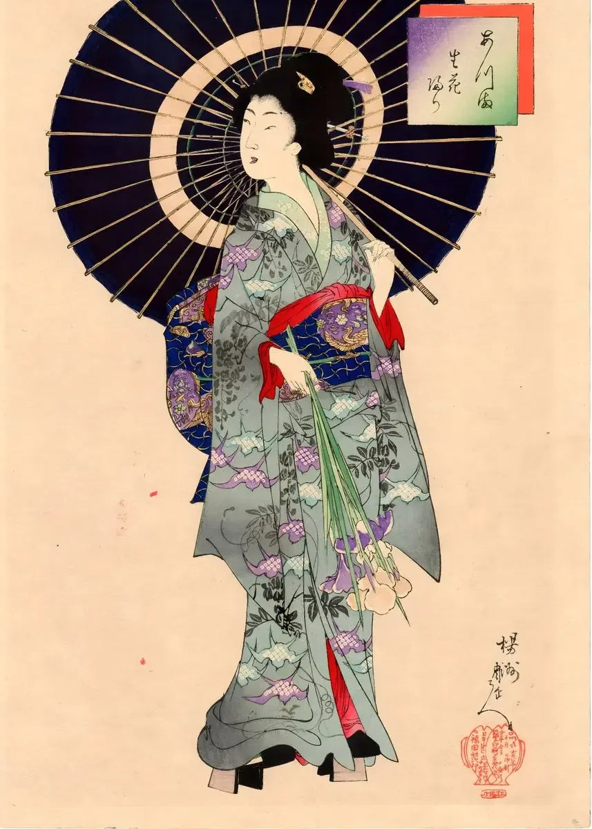 Japanese Vintage Geisha Ukiyo-e Canvas Poster