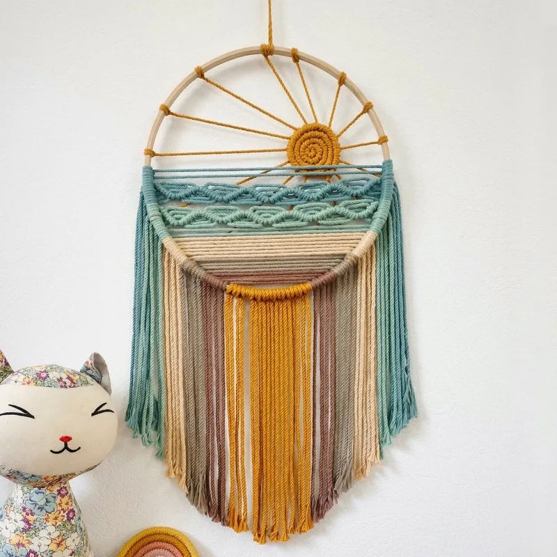 Colorful Circular Tassel Macrame Wall Decor