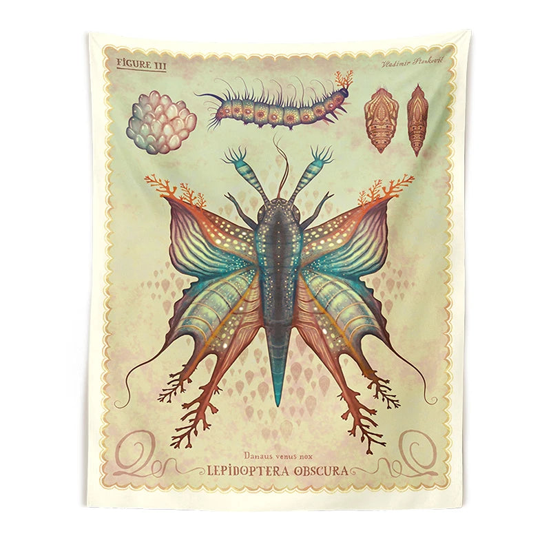 Mushroom Sun Moon Stars Psychedelic Tapestry
