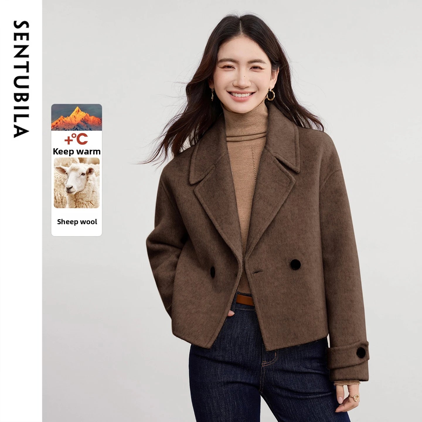 British Wool Blend Double-Breasted Jacket