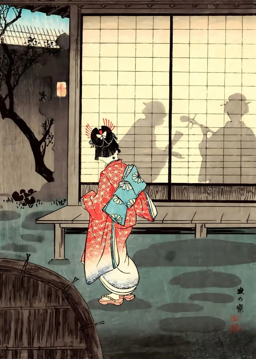 Japanese Vintage Geisha Ukiyo-e Canvas Poster