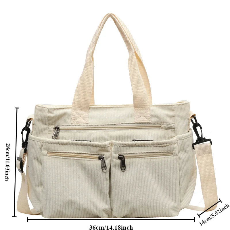 Large Capacity Corduroy Tote Bag