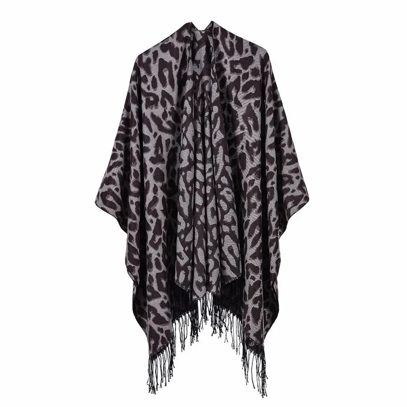 Winter Imitation Cashmere Poncho Cape Wrap