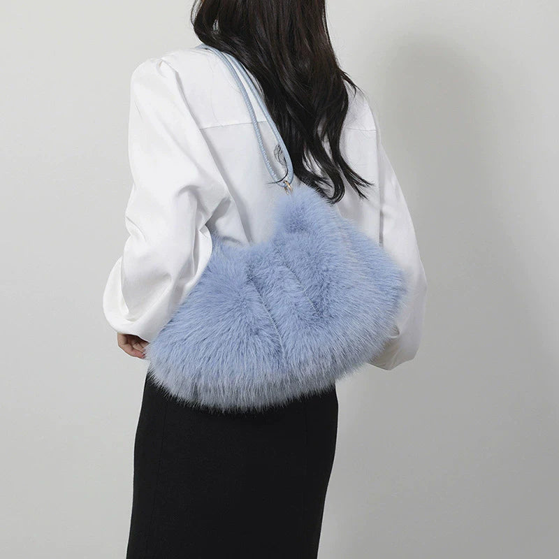 Faux Rabbit Fur Plush Shoulder Bag