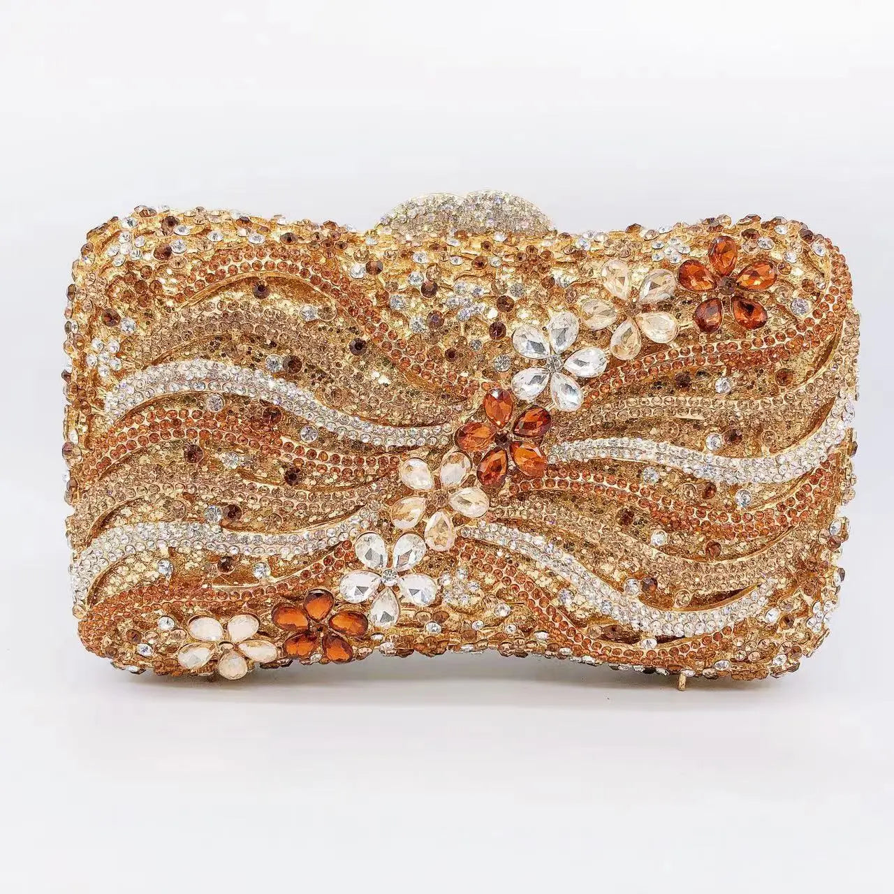 Rhinestone Hollow Clutch Bag