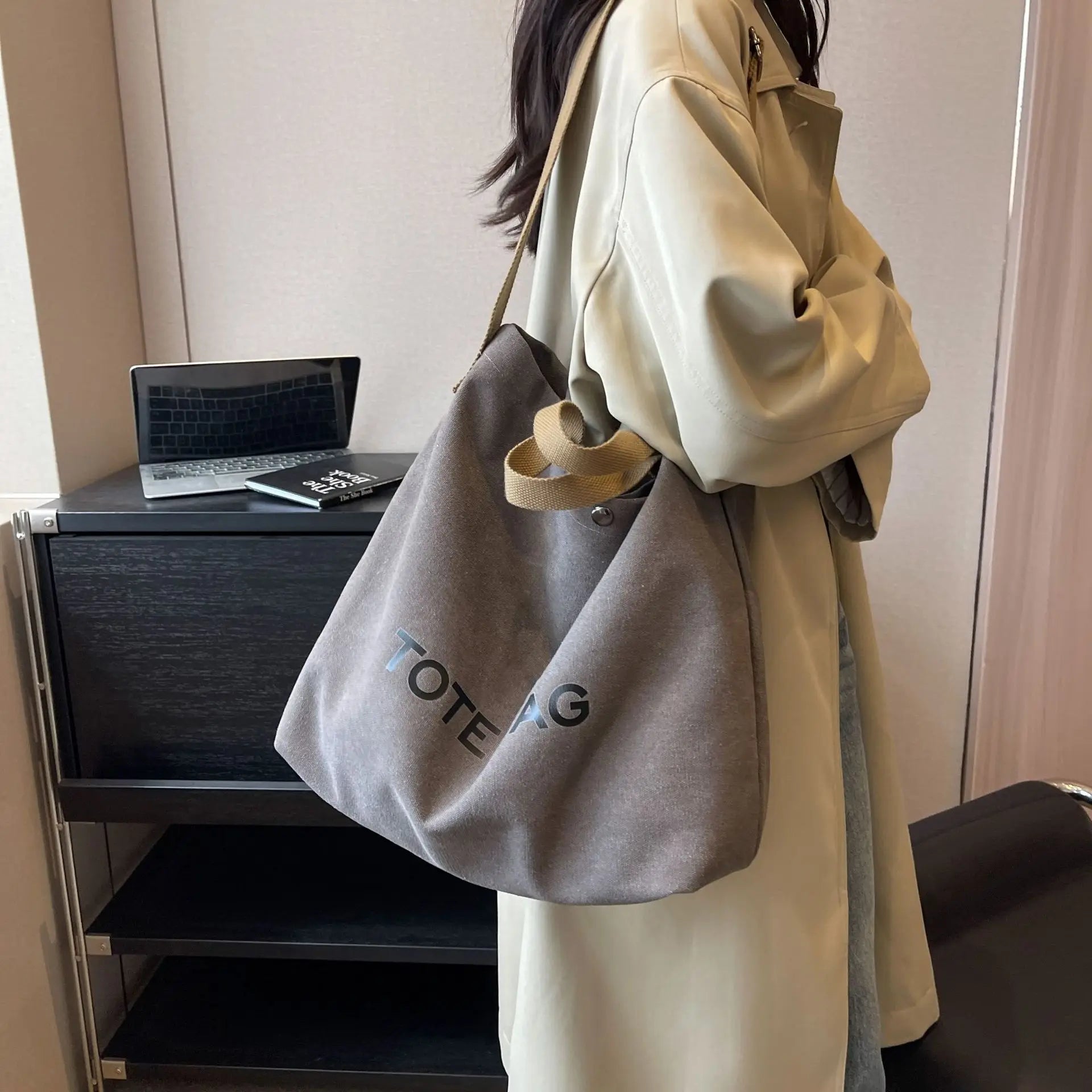 Thickened Canvas Retro Tote Bag