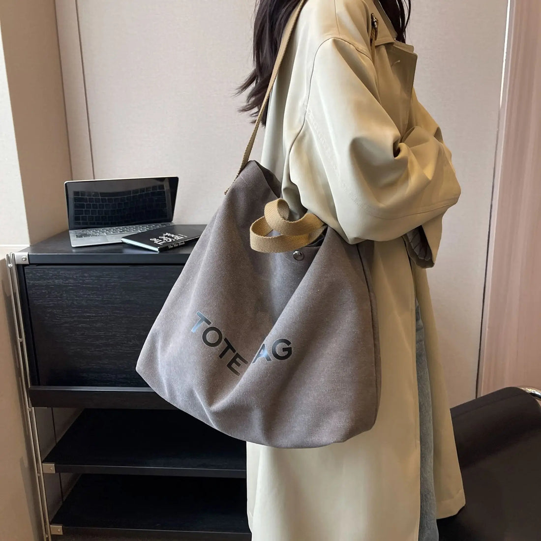 Thickened Canvas Retro Tote Bag