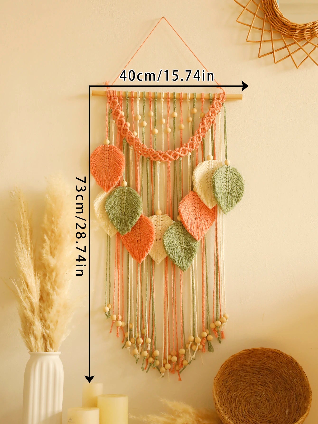 Multicolor Leaves Macrame Wall Hanging