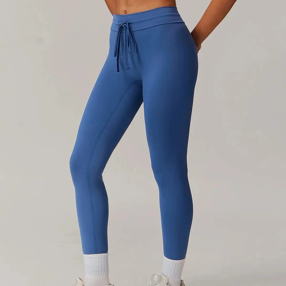 Women’s High Waist Drawstring Yoga Leggings