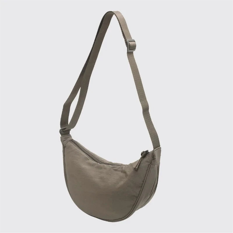 Solid Color Nylon Crossbody Shoulder Bag