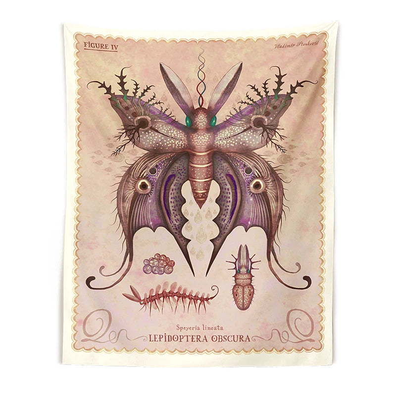 Mushroom Sun Moon Stars Psychedelic Tapestry