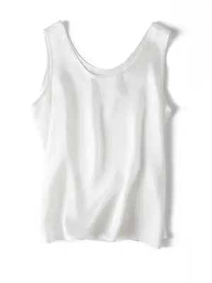 Women’s 100% Mulberry Silk O-Neck Sleeveless Tank Top