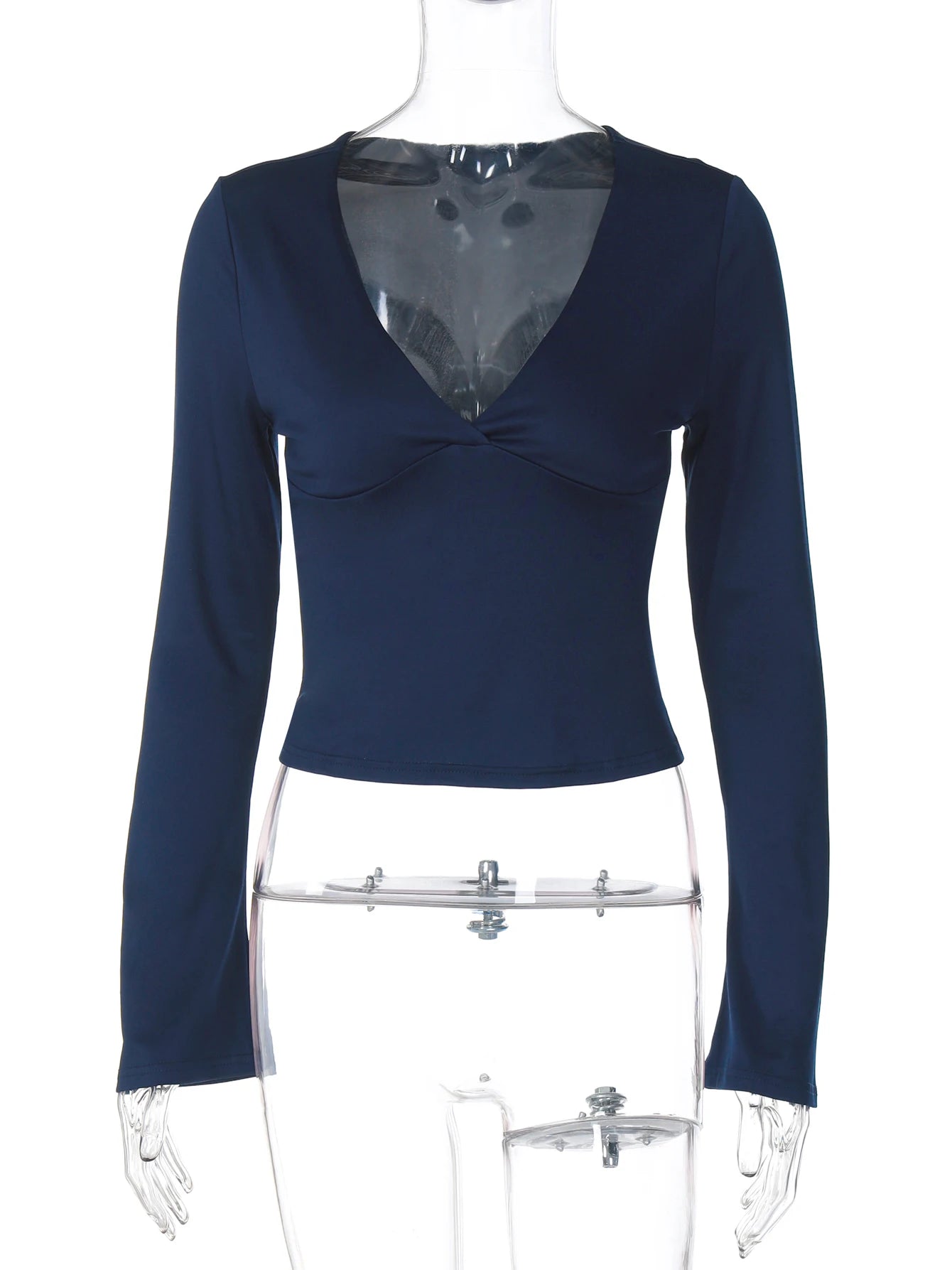 Women’s V-Neck Slim Fit Long Sleeve Casual T-Shirt