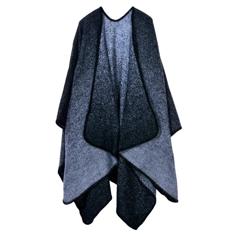 Winter Imitation Cashmere Poncho Cape Wrap