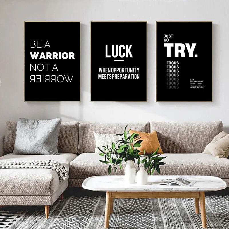 Minimalist Black & White Quote Canvas