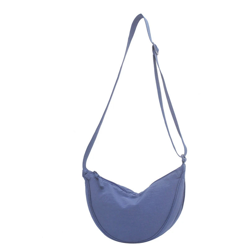 Solid Color Nylon Crossbody Shoulder Bag