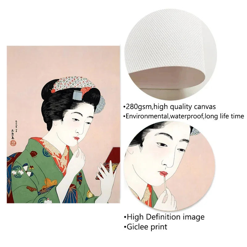 Japanese Vintage Geisha Ukiyo-e Canvas Poster