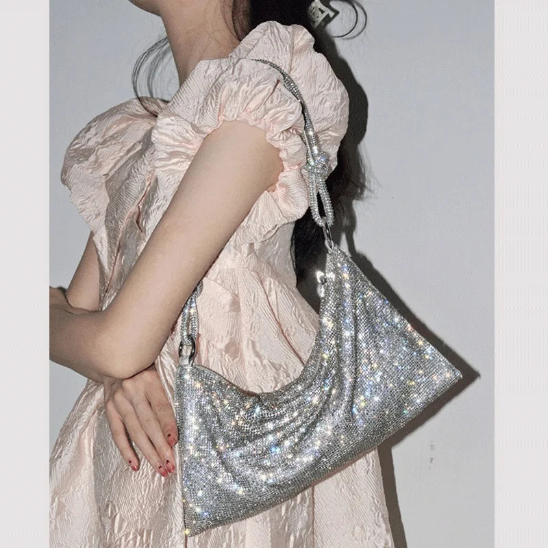 Rhinestone Hobo Shoulder Bag
