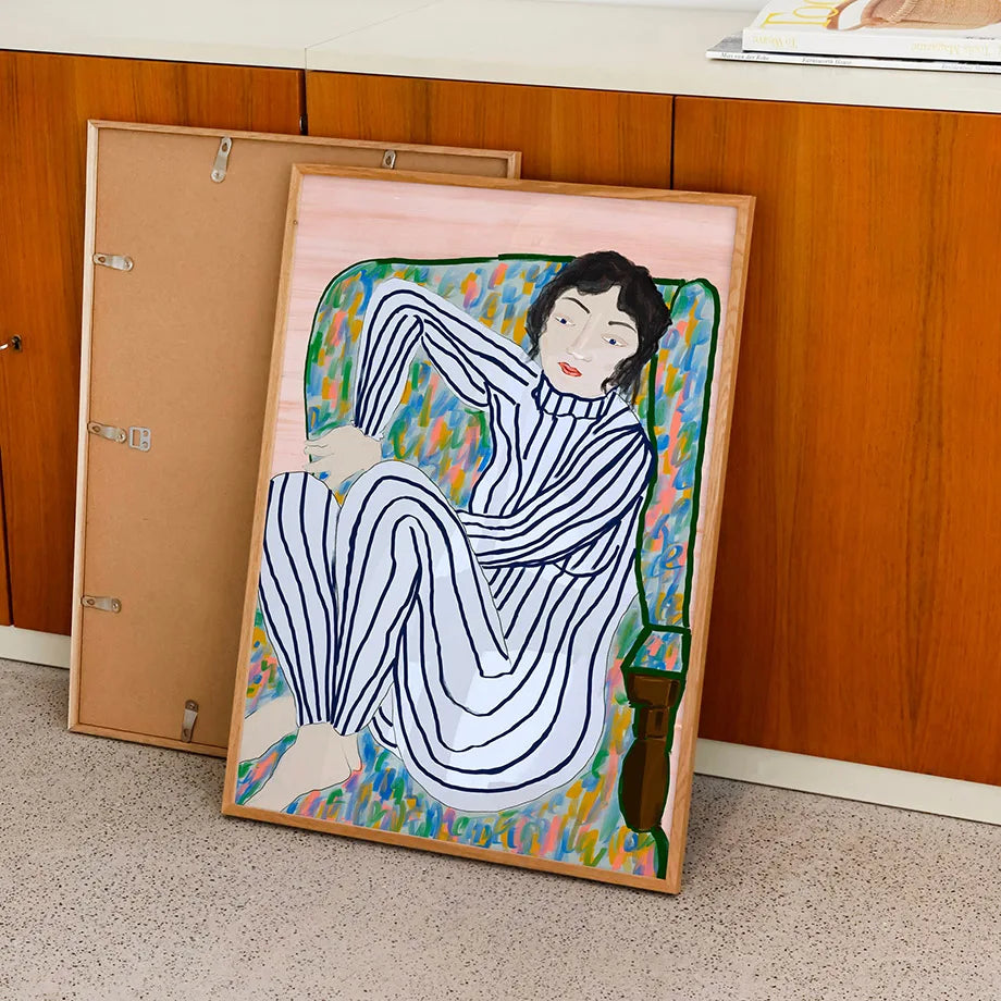 Abstract Figure Line Girl Canvas Wall Art