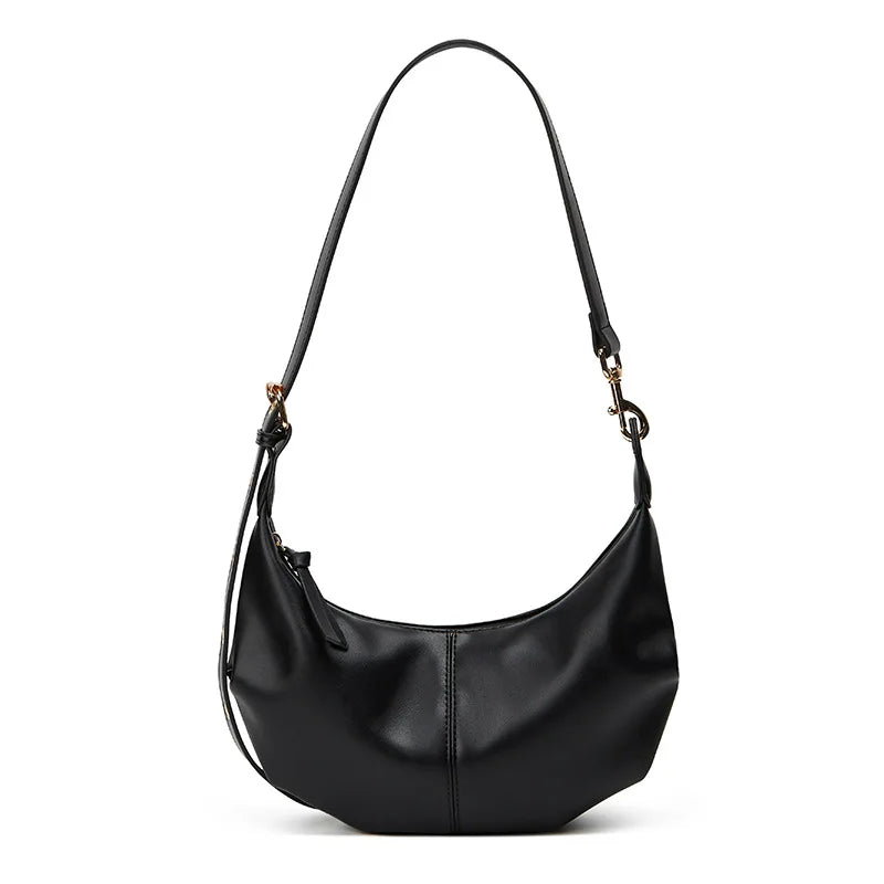 Women’s Soft Leather Crescent Shoulder Bag