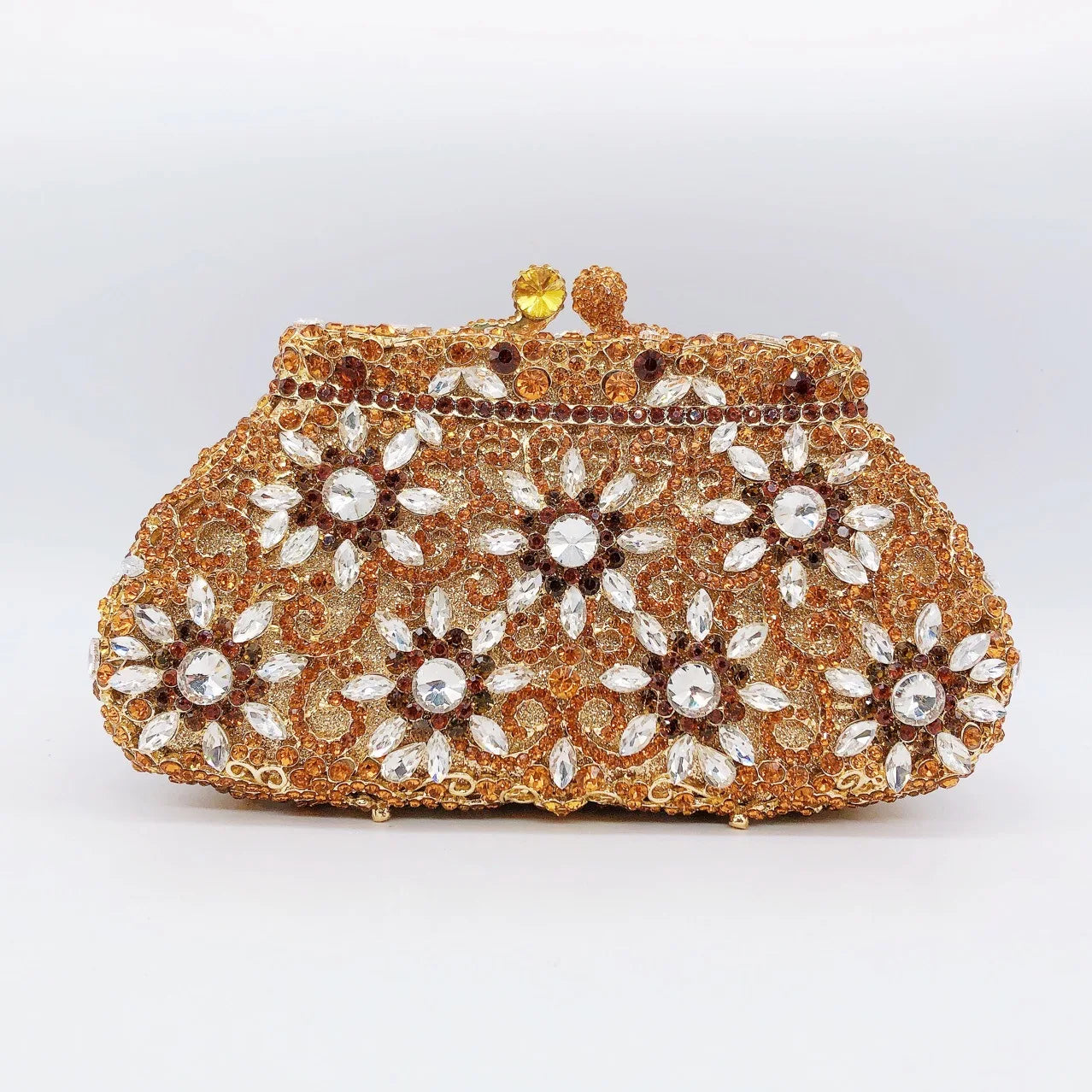 Rhinestone Hollow Clutch Bag