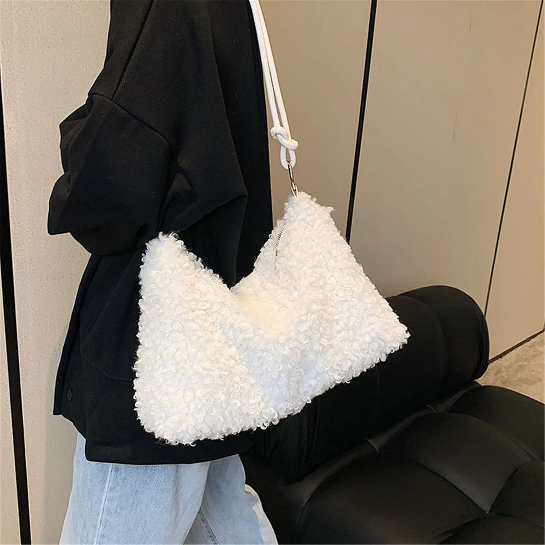 Plush Fur Crossbody Shoulder Bag