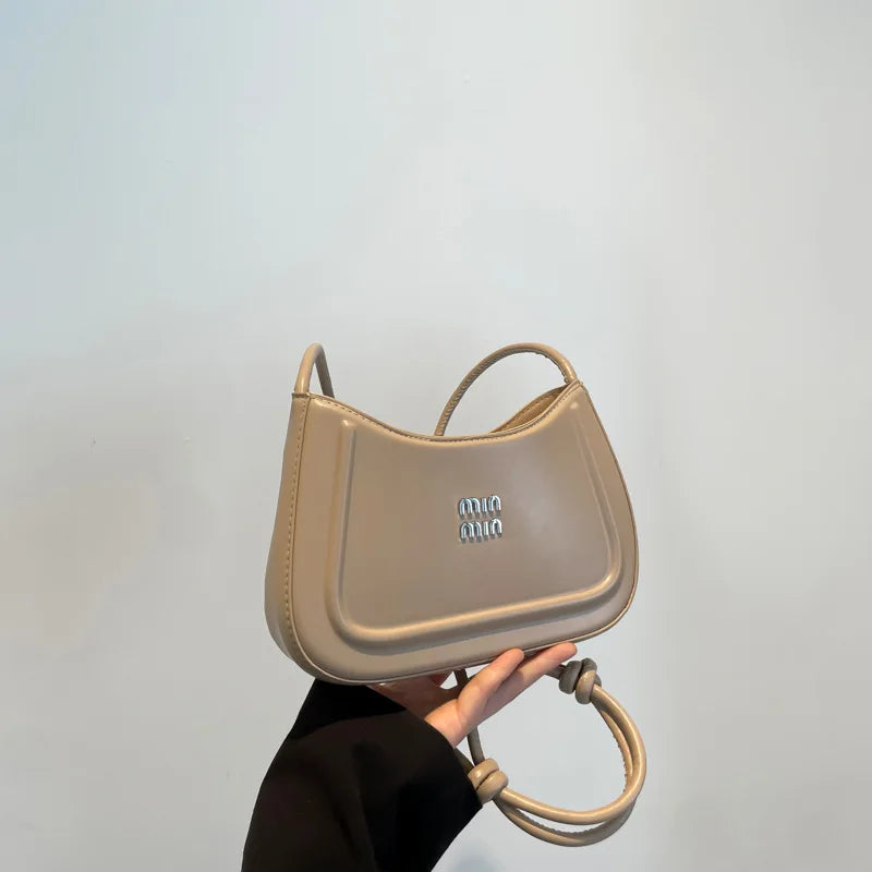 High-End Texture Crescent Crossbody Bag