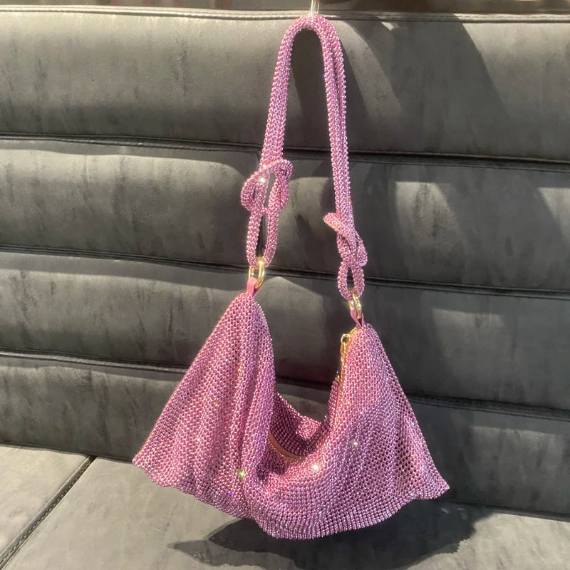 Rhinestone Hobo Shoulder Bag