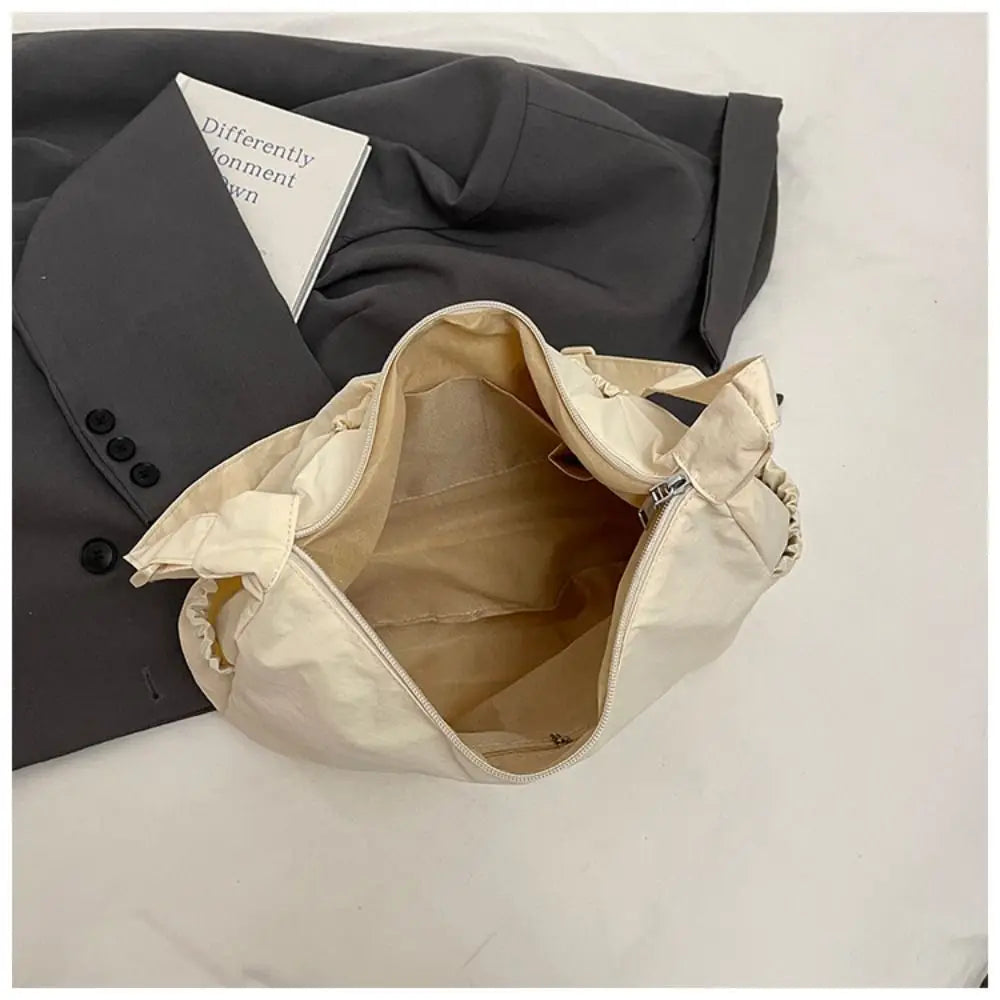 Korean Style Nylon Pleated Crossbody Bag