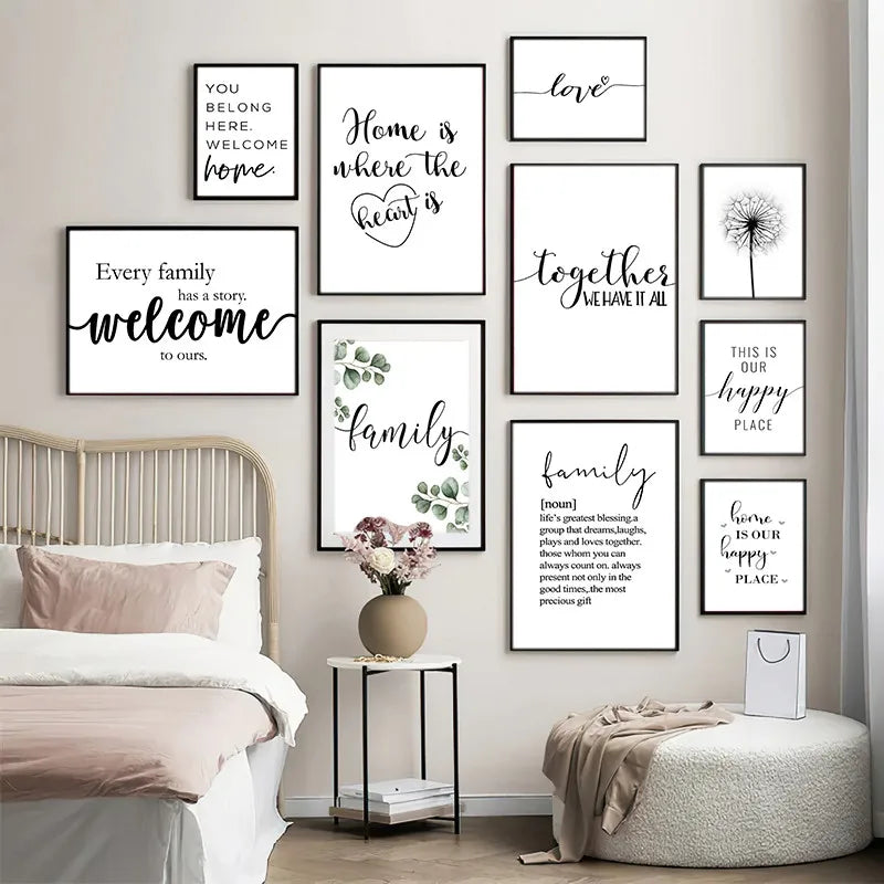 Happy Family Love Quote Canvas