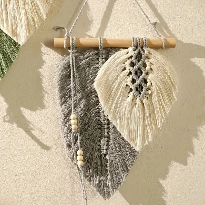Handmade Boho Macrame Leaf Wall Decor