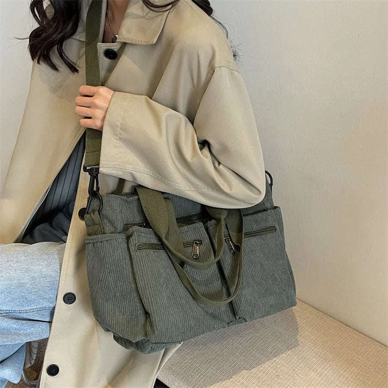 Large Capacity Corduroy Tote Bag