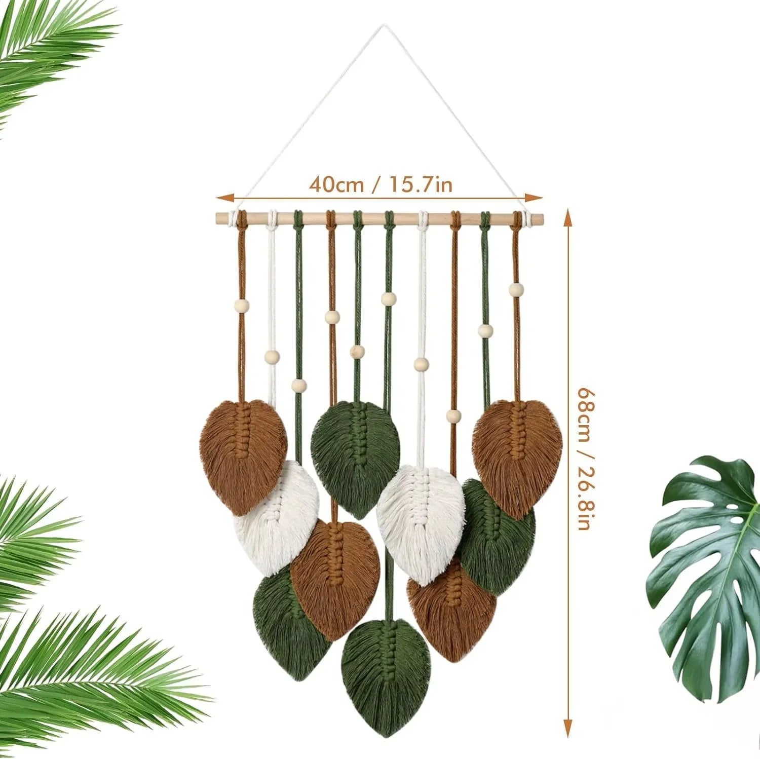 Handmade Green Leaf Macrame Wall Hanging