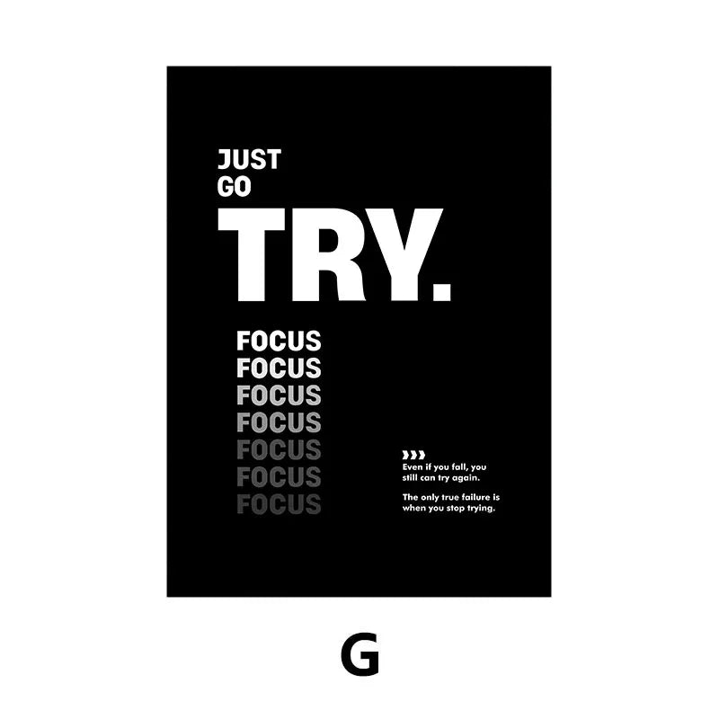 Minimalist Black & White Quote Canvas