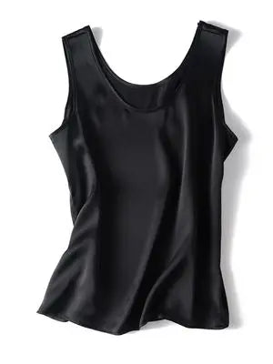 Women’s 100% Mulberry Silk O-Neck Sleeveless Tank Top