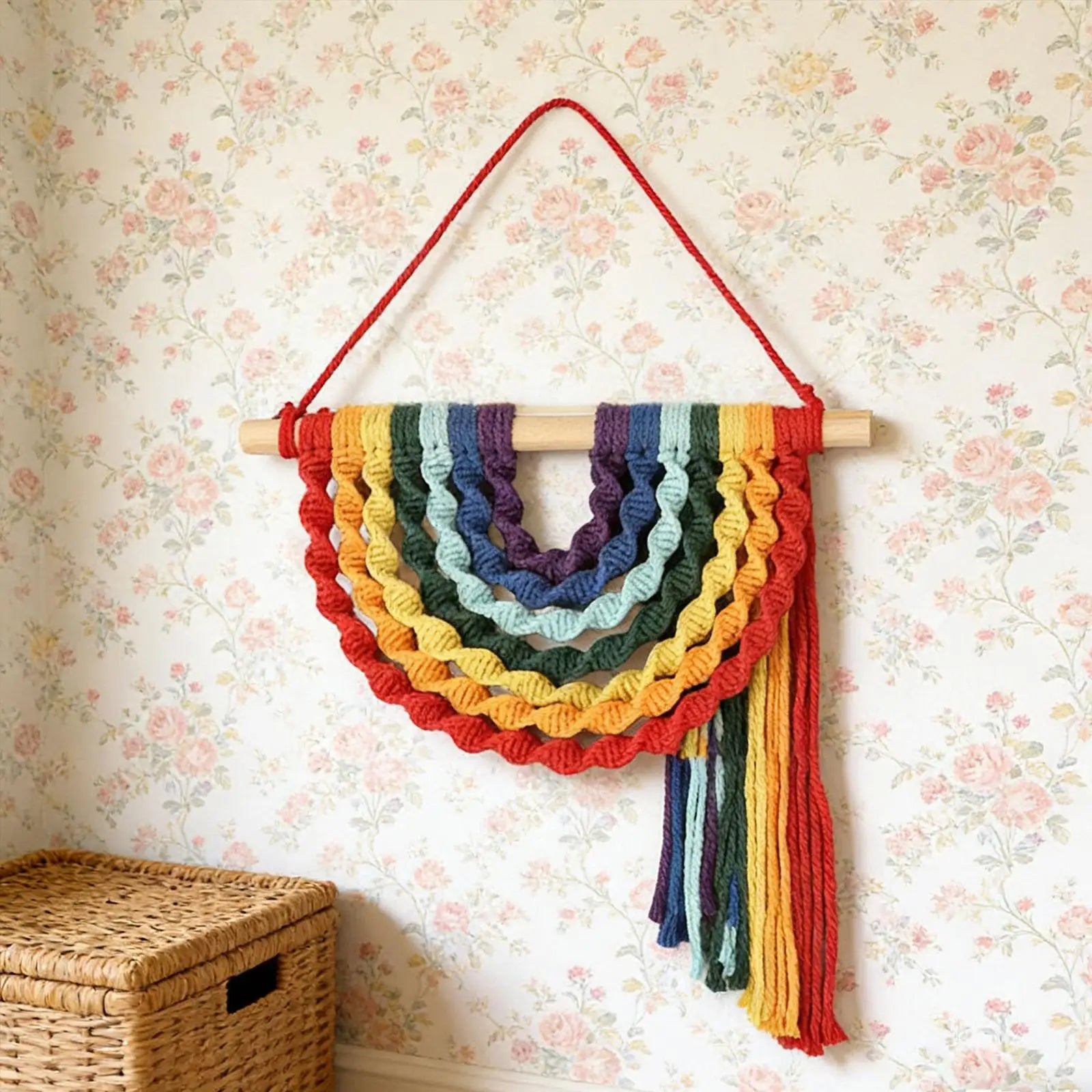 Lovely Macrame Rainbow Wall Hanging