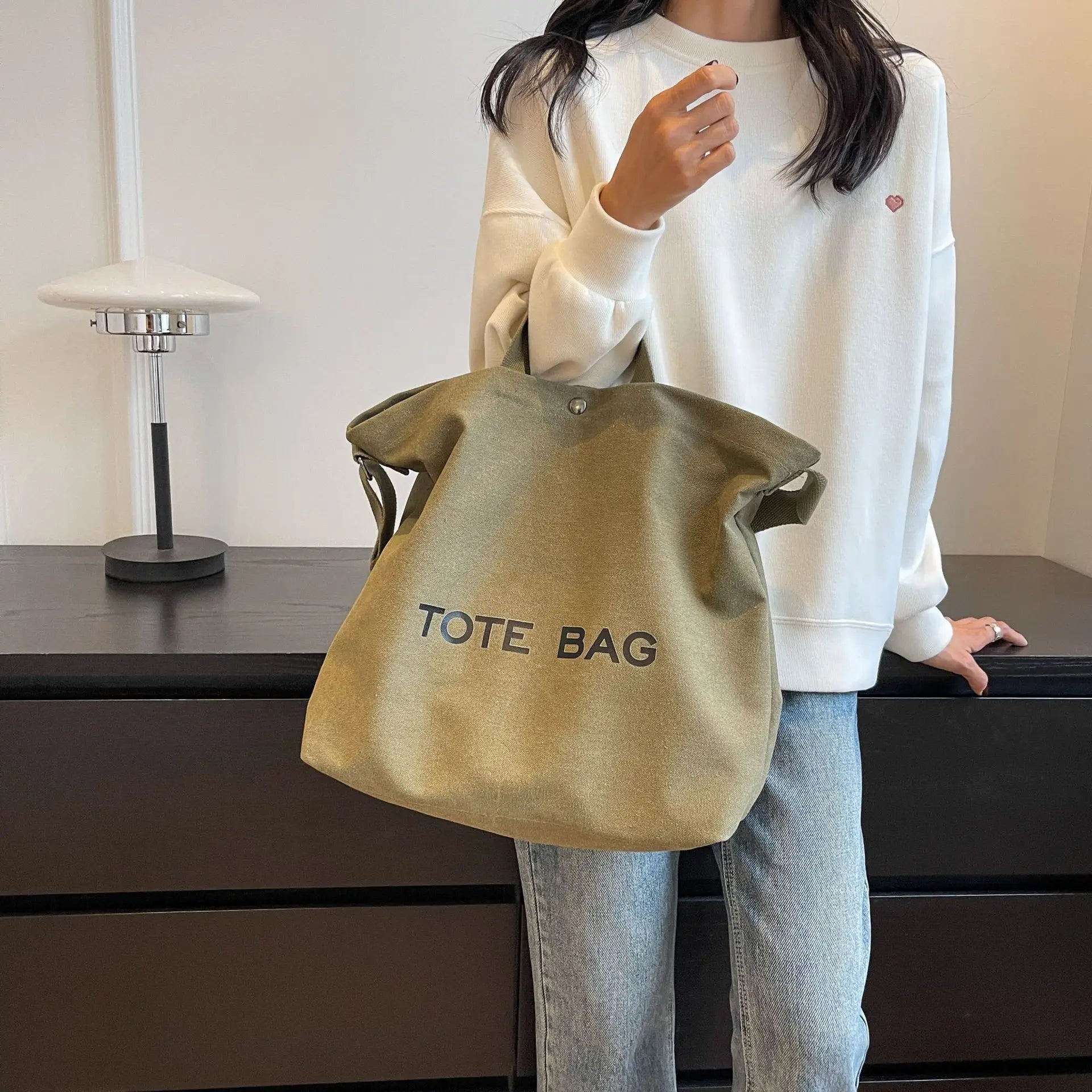 Thickened Canvas Retro Tote Bag