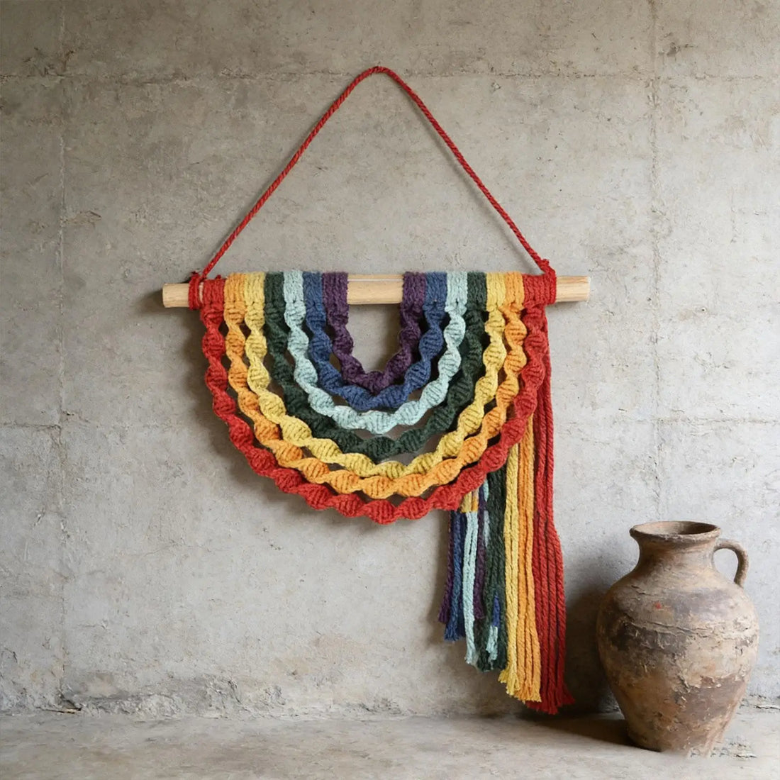 Lovely Macrame Rainbow Wall Hanging