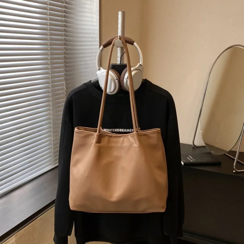 Soft PU Leather Shopper Tote