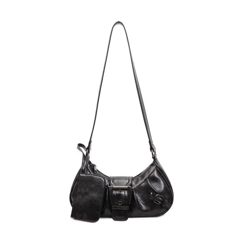 Y2K Retro Pleated Rivet Shoulder Bag