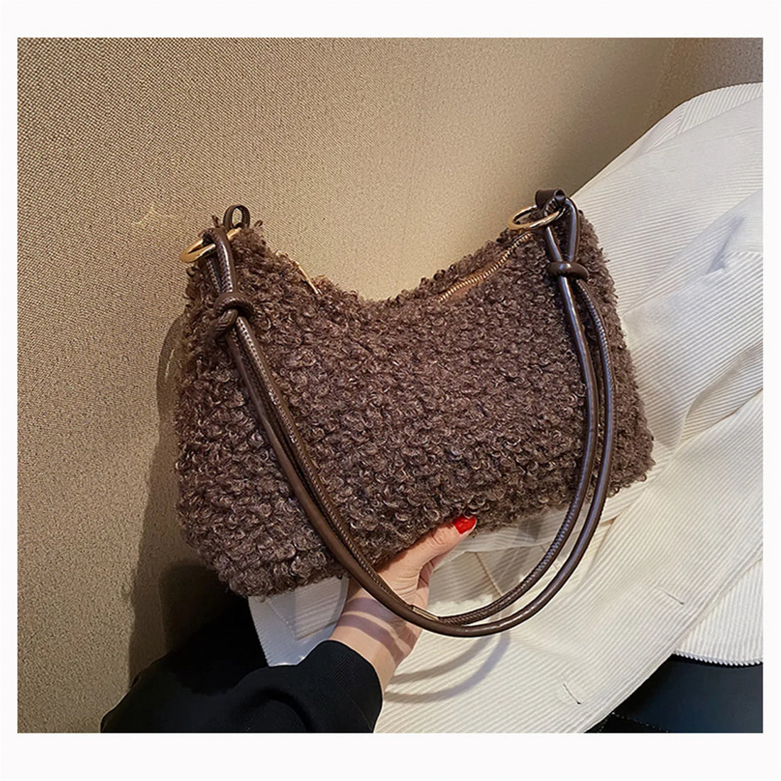 Plush Fur Crossbody Shoulder Bag
