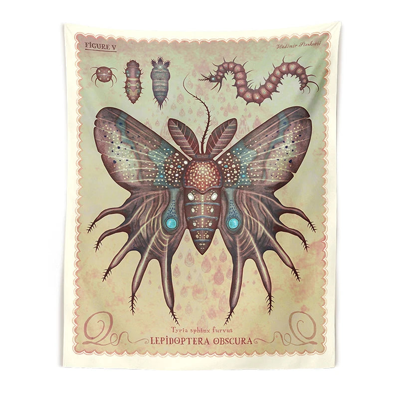 Mushroom Sun Moon Stars Psychedelic Tapestry