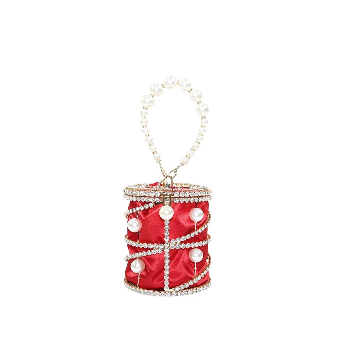 Luxury Gold Beaded Bucket Clutch