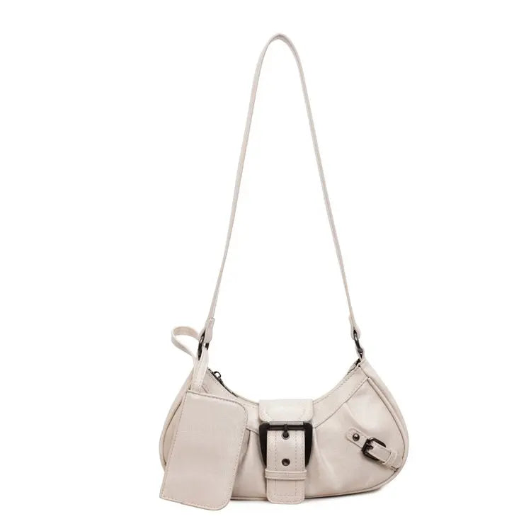 Y2K Retro Pleated Rivet Shoulder Bag